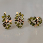 Срібний набір з золотими пластинами