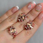 Срібний набір з золотими пластинами