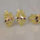 Срібний набір з золотими пластинами