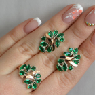 Срібний набір з золотими пластинами