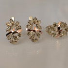 Срібний набір з золотими пластинами