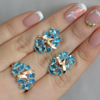 Срібний набір з золотими пластинами