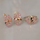 Срібний набір з золотими пластинами