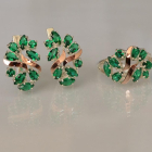 Срібний набір з золотими пластинами