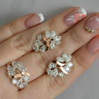 Срібний набір з золотими пластинами