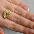 Срібна каблучка з золотими вставками