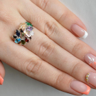 Срібна каблучка з золотими вставками