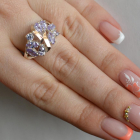 Срібна каблучка з золотими вставками