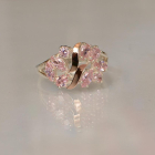 Срібна каблучка з золотими вставками