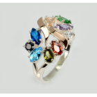 Срібна каблучка з золотими вставками