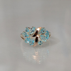 Срібна каблучка з золотими вставками