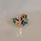 Срібна каблучка з золотими вставками