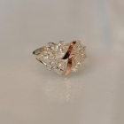 Срібна каблучка з золотими вставками