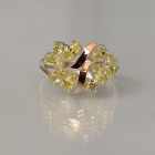 Срібна каблучка з золотими вставками