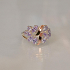 Срібна каблучка з золотими вставками