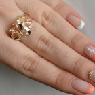 Срібна каблучка з золотими вставками