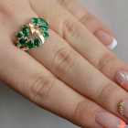 Срібна каблучка з золотими вставками