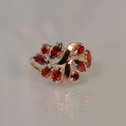 Срібна каблучка з золотими вставками