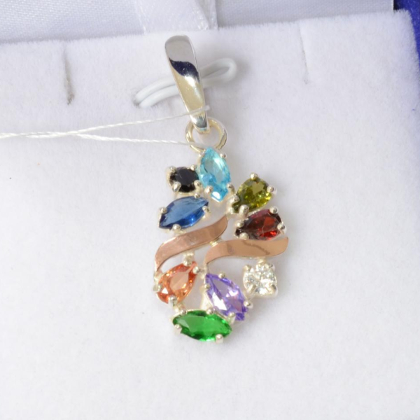 Срібна підвіска з пластинами золота