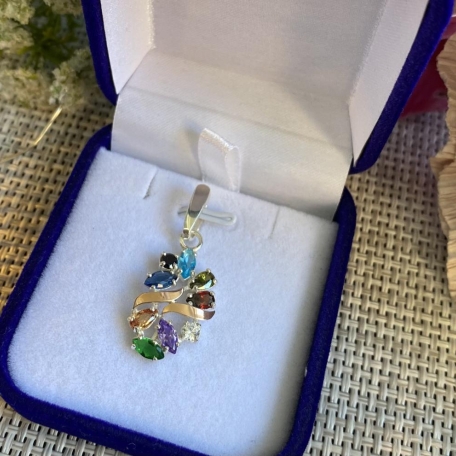 Срібна підвіска з пластинами золота