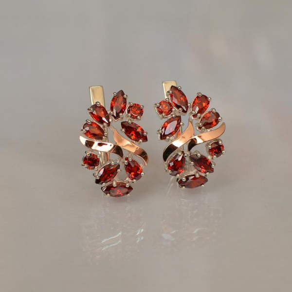 Срібні сережки з золотими накладками