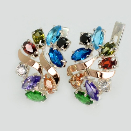 Срібні сережки з золотими накладками