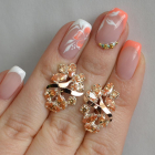 Срібні сережки з золотими накладками