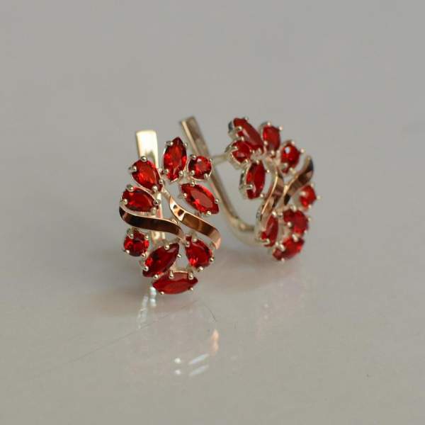 Срібні сережки з золотими накладками