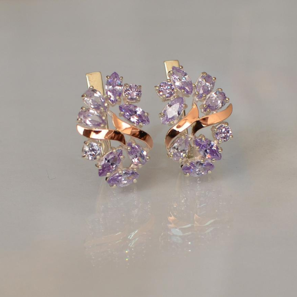 Срібні сережки з золотими накладками