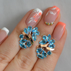 Срібні сережки з золотими накладками