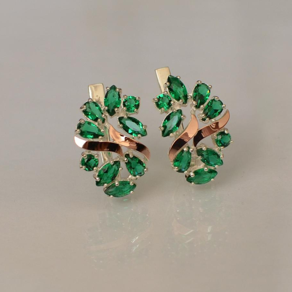 Срібні сережки з золотими накладками