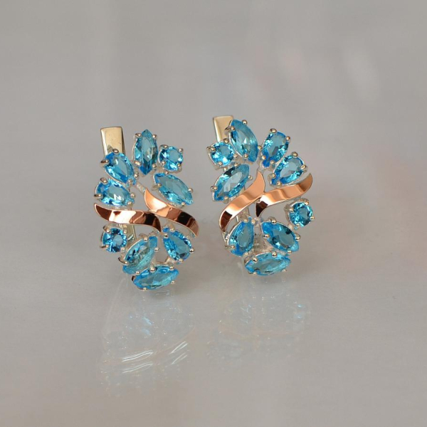 Срібні сережки з золотими накладками