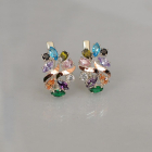 Срібні сережки з золотими накладками