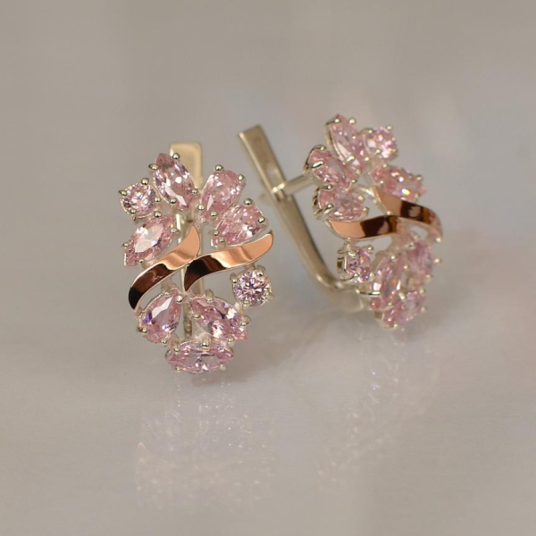 Срібні сережки з золотими накладками