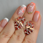 Срібні сережки з золотими накладками