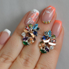 Срібні сережки з золотими накладками