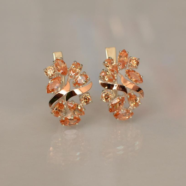 Срібні сережки з золотими накладками