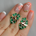 Срібні сережки з золотими накладками