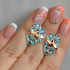 Срібні сережки з золотими накладками