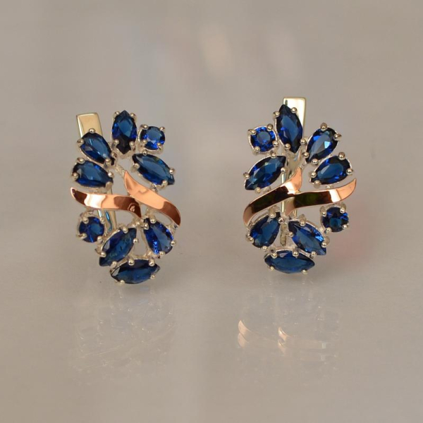 Срібні сережки з золотими накладками