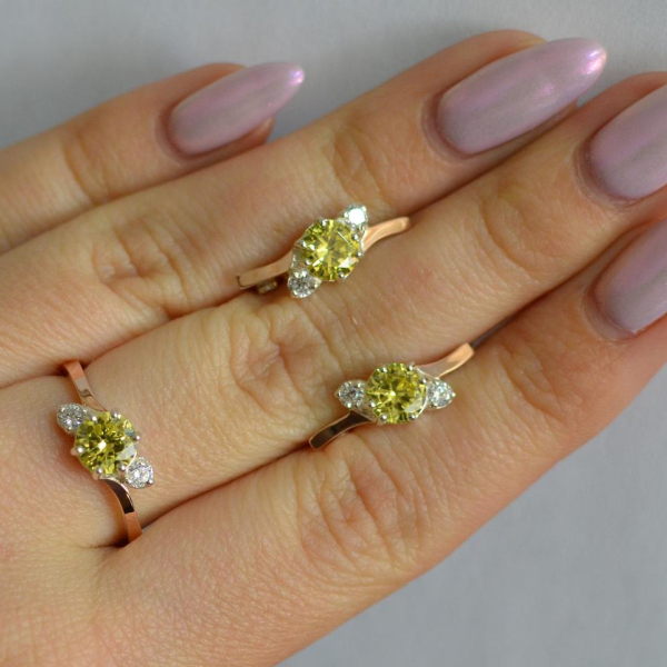 Срібний комплект з золотими вставками