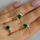 Срібний комплект з золотими вставками