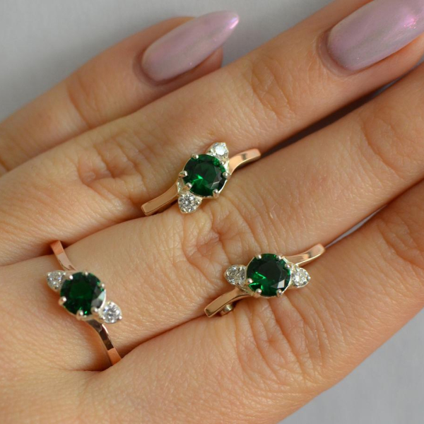 Срібний комплект з золотими вставками