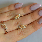 Срібний комплект з золотими вставками