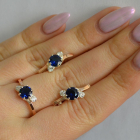 Срібний комплект з золотими вставками