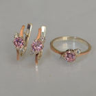 Срібний комплект з золотими вставками