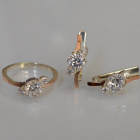 Срібний комплект з золотими вставками