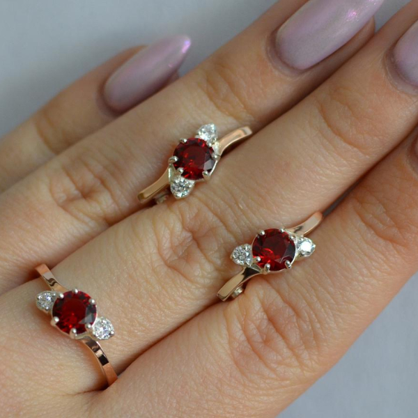 Срібний комплект з золотими вставками