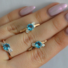 Срібний комплект з золотими вставками