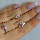 Срібний комплект з золотими вставками